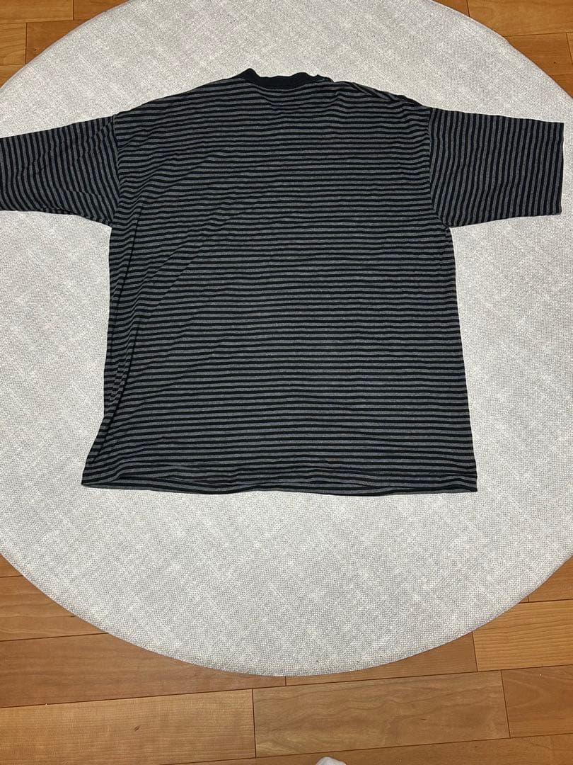 【90s/USA製】フルーツオブザルーム XL ボーダーTシャツ 黒×灰