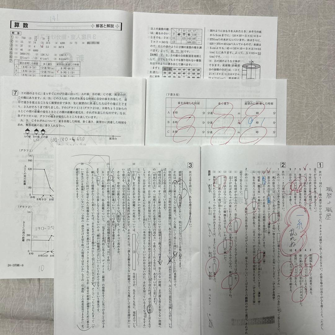 サピックス6年テスト（全回成績表＋成績優秀者一覧付き）