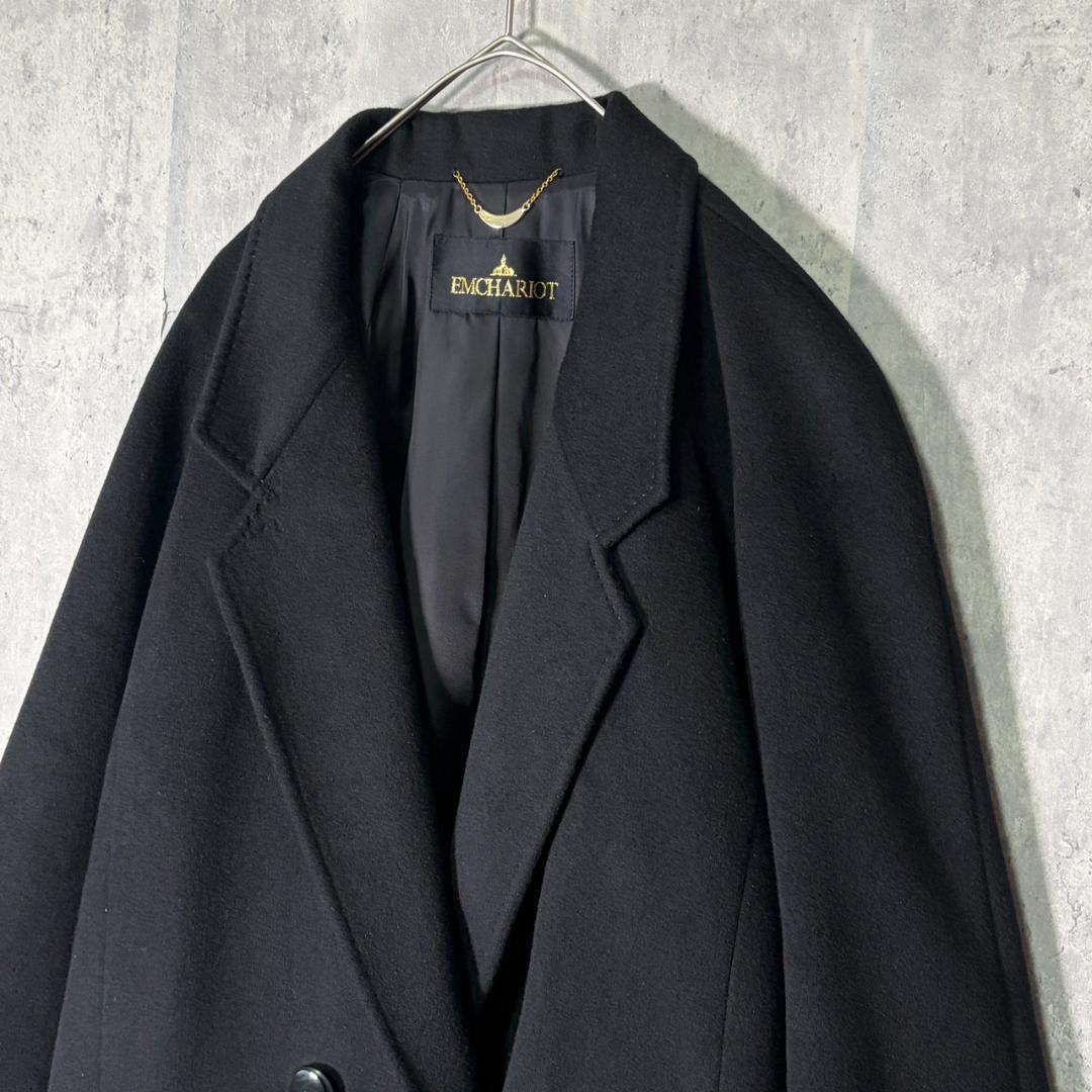 高級 カシミヤ 100% ロングコート 黒 日本製 M