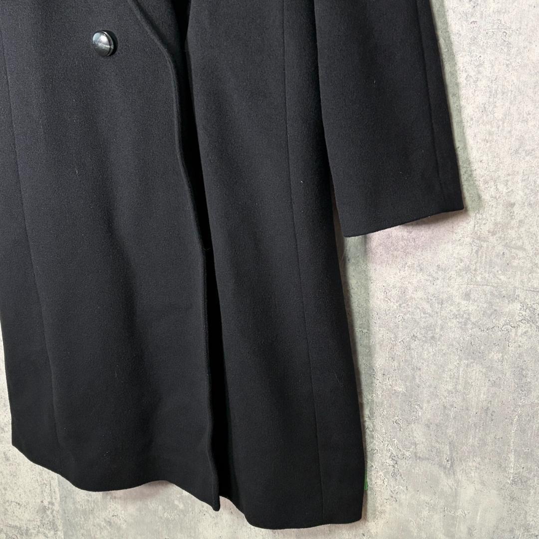 高級 カシミヤ 100% ロングコート 黒 日本製 M