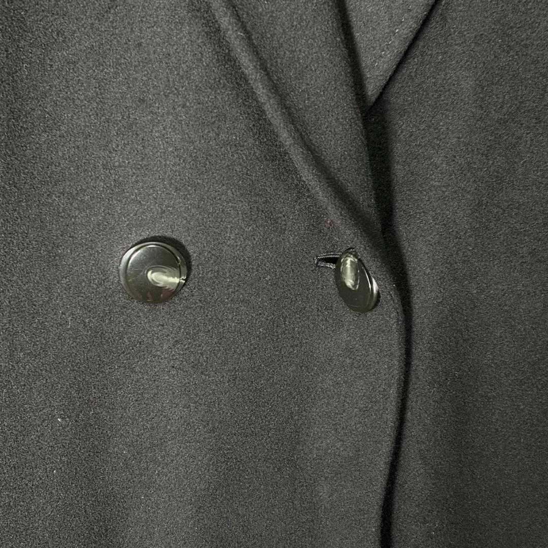 高級 カシミヤ 100% ロングコート 黒 日本製 M