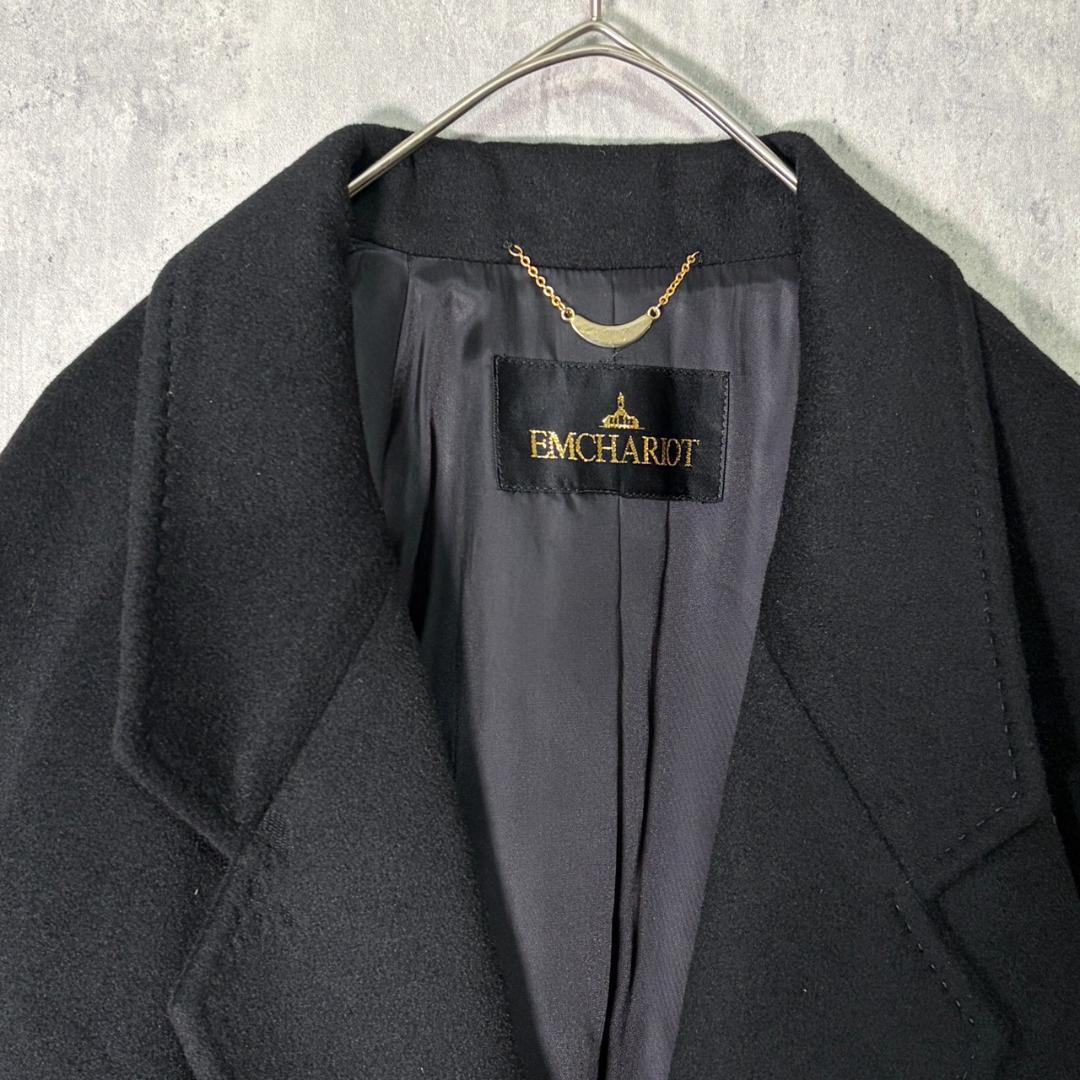 高級 カシミヤ 100% ロングコート 黒 日本製 M