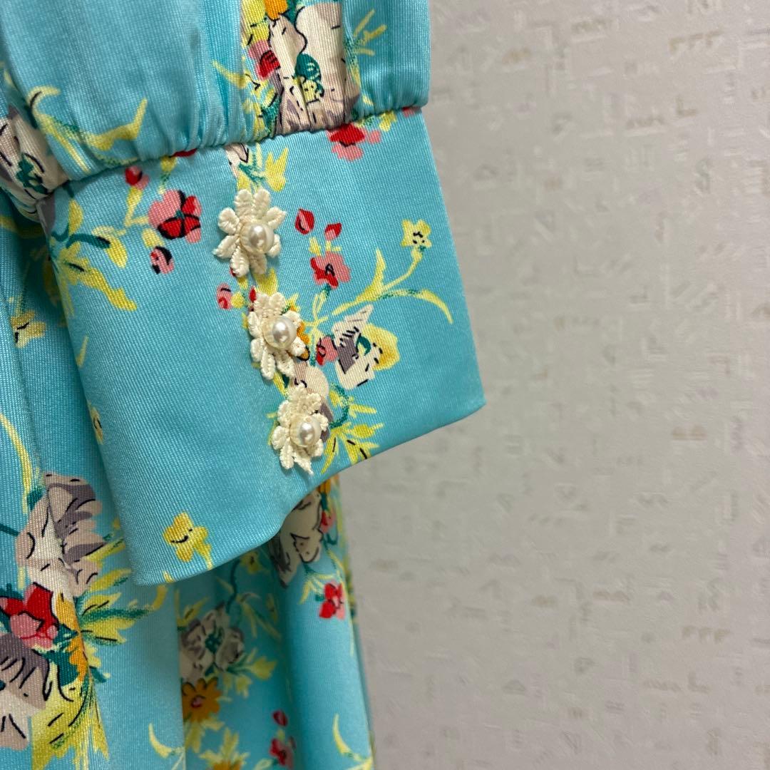 スーパービューティー☆44☆新品タグ付きレース使いの花柄ワンピース