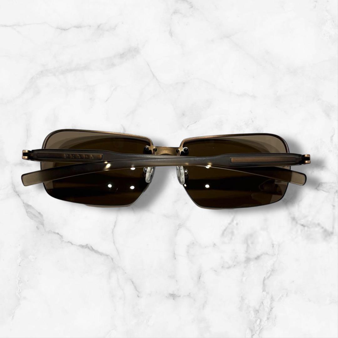 小物 00s y2k PRADA sunglasses halfrim rimless
