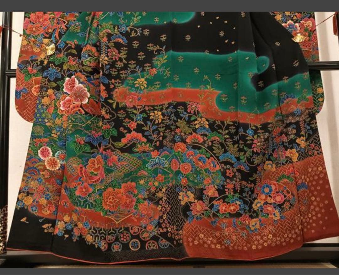 振袖　【正絹】鬼シボ縮緬　162.5㎝