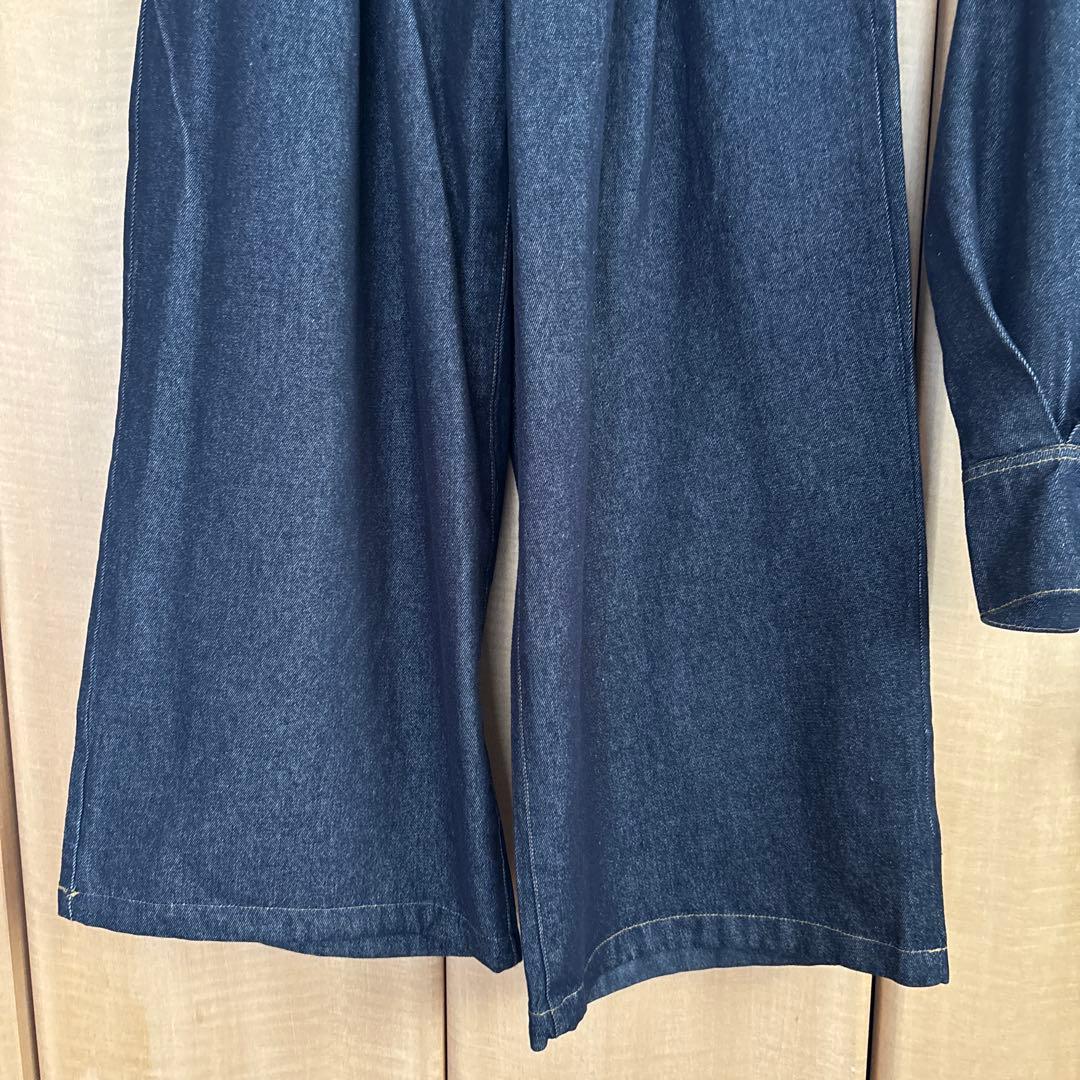 【SETUP】バックデザイン タックワイドデニムセットアップ　unnu