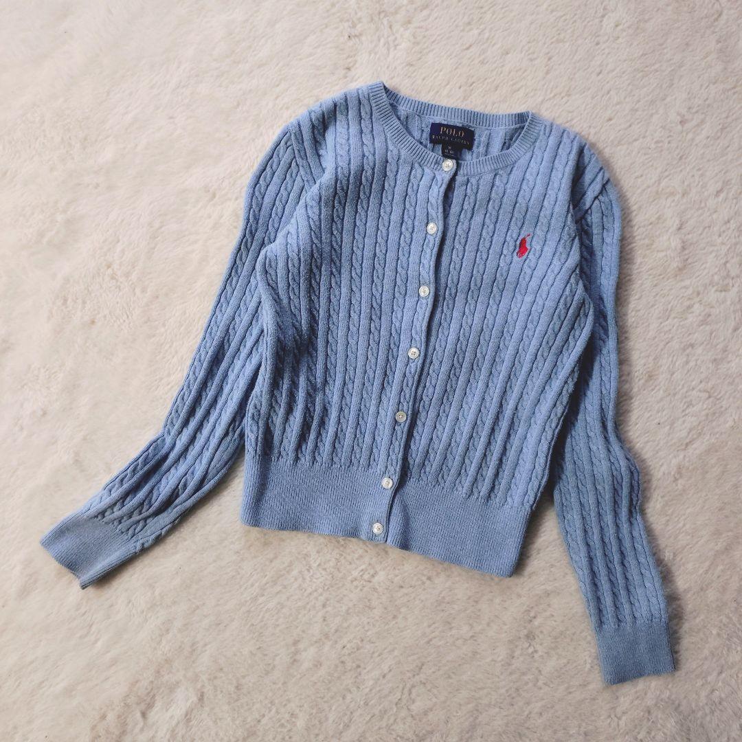 Polo Ralph Lauren ケーブルニットカーディガン M クロップド