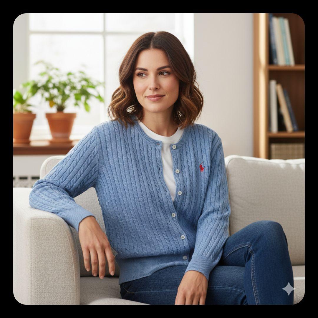Polo Ralph Lauren ケーブルニットカーディガン M クロップド