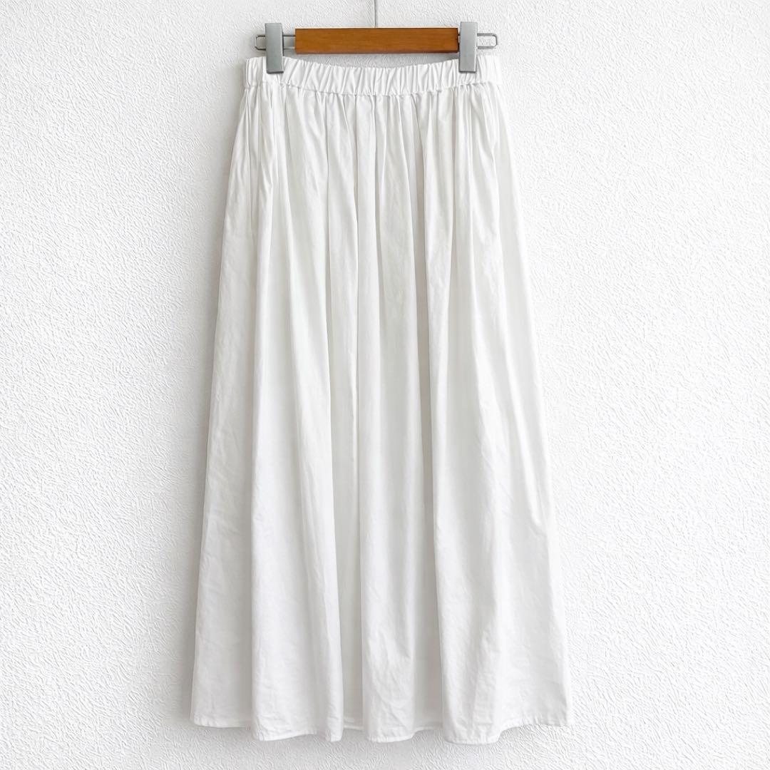 定価2.42万 ドゥーズィエムクラス コットンドラマチックギャザースカート 白