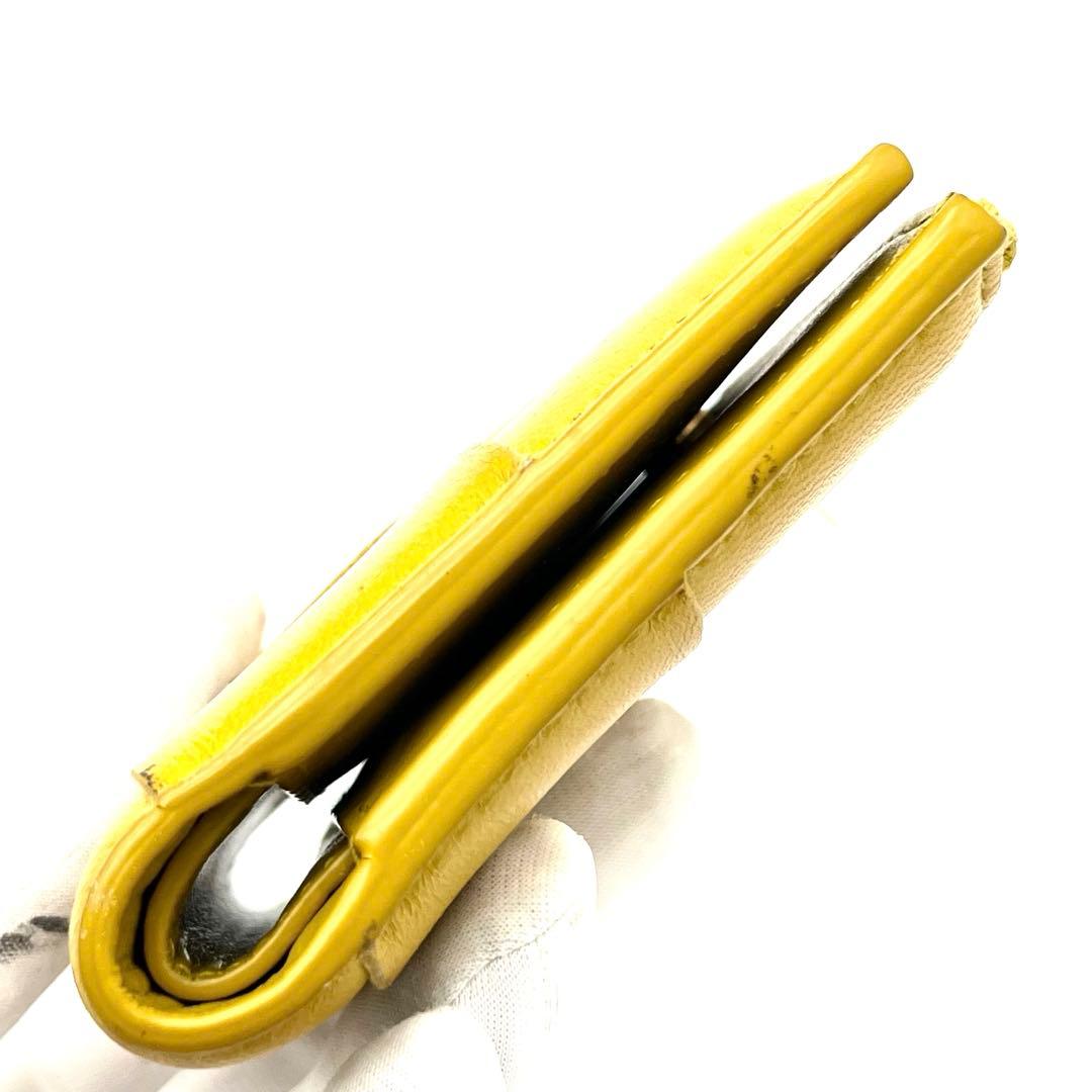 【極美品】ボッテガヴェネタ二つ折り財布 カセット イエロー　RFID