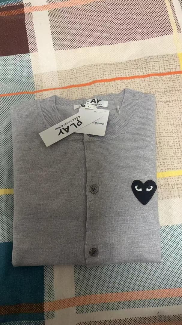 PLAY COMME des GARCONS カーディガンLサイズグレー