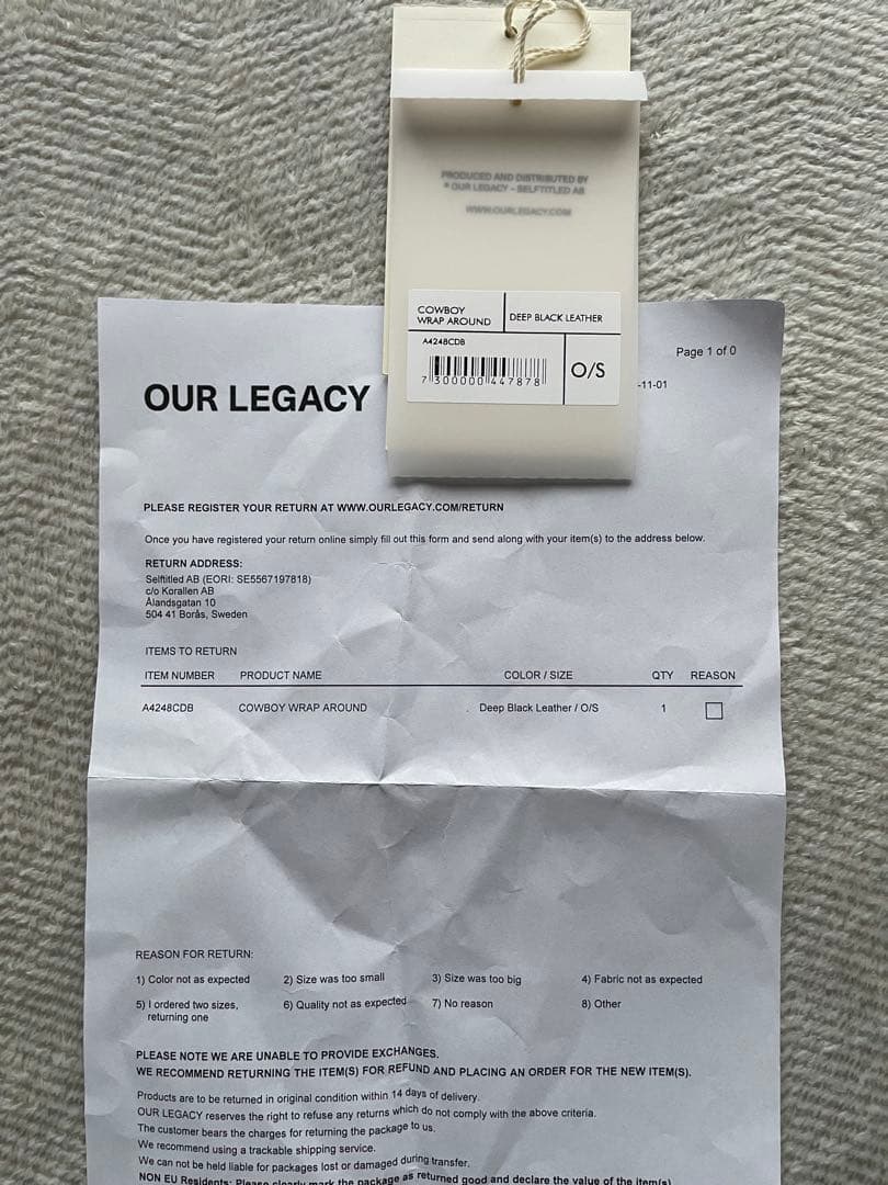 【完売品】OUR LEGACY レザー チョーカー ブレスレット
