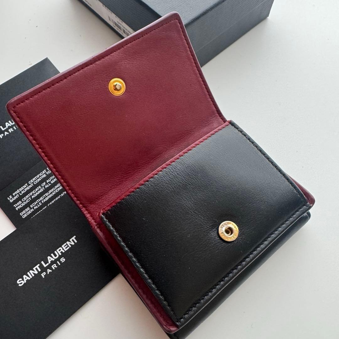 【美品】 322 Saint Laurentイブサンローラン3つ折り財布