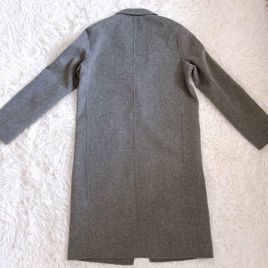 【未使用級】 Theory カシミヤ混 ロングチェスターコート グレー S