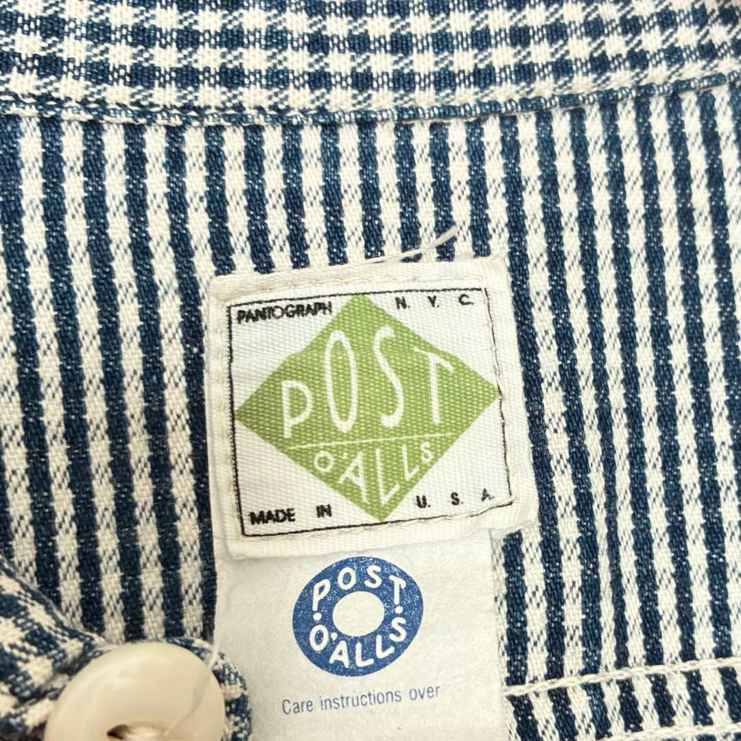 post overalls チェック 長袖 シャツ USA製 Lサイズ