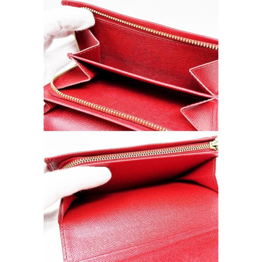 LOUIS VUITTON エピ 2つ折財布 赤 M63507 L字ファスナー