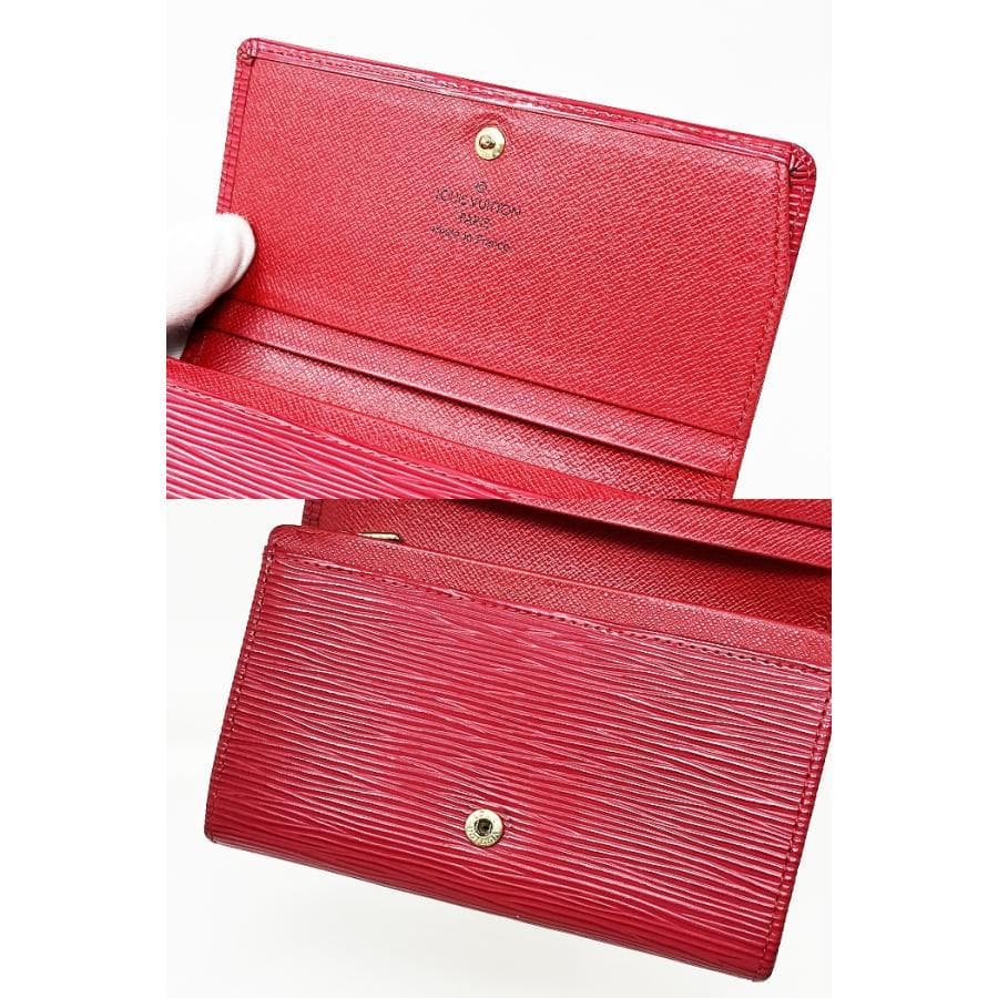 LOUIS VUITTON エピ 2つ折財布 赤 M63507 L字ファスナー