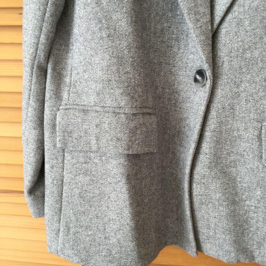 新品 ZARA ザラ ツイード ジャケット タグ付 グレー レディースS 秋冬