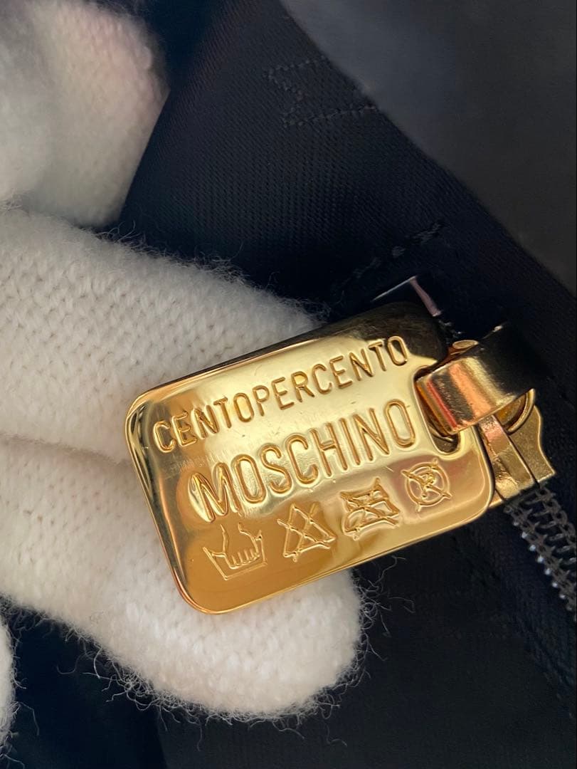MOSCHINO モスキーノ バッグ ハンモック ロゴ 本革 大容量 ボストン