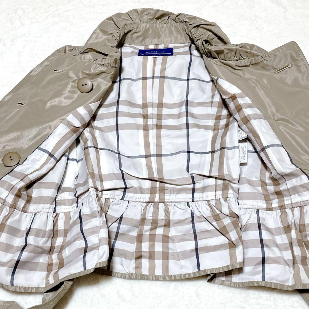 【美品】バーバリーブルーレーベル　トレンチコート　ベージュ　ノバチェック　38