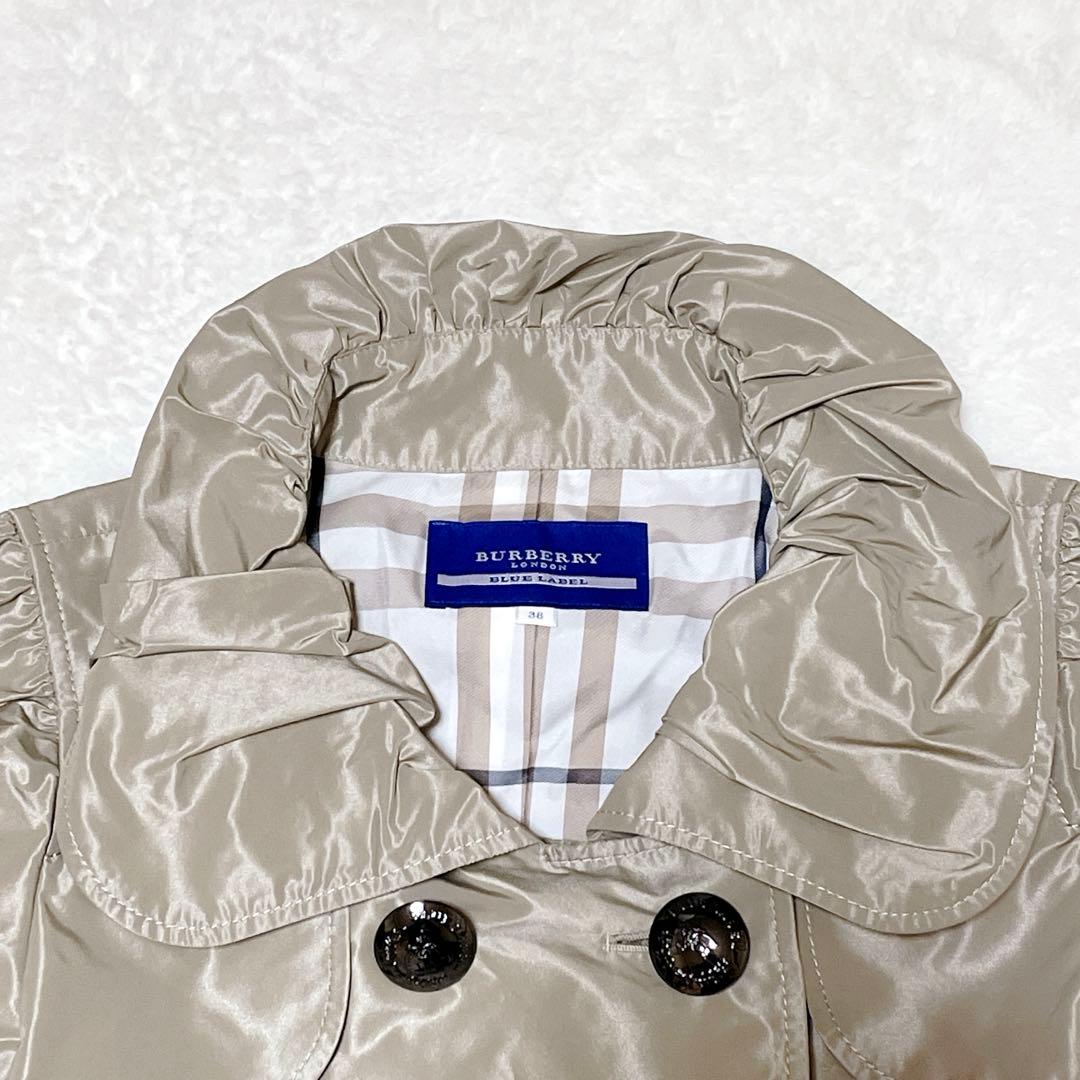 【美品】バーバリーブルーレーベル　トレンチコート　ベージュ　ノバチェック　38