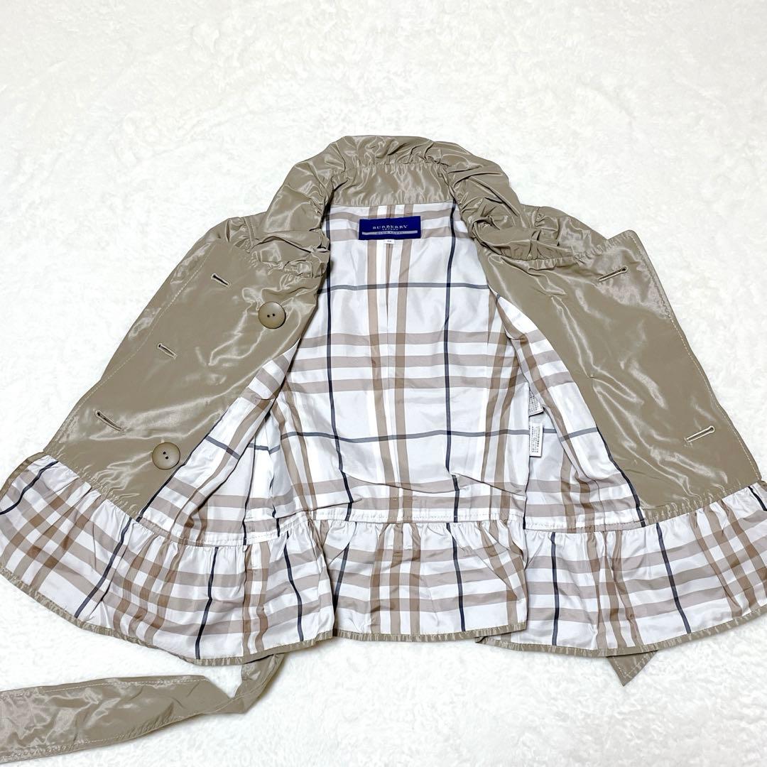 【美品】バーバリーブルーレーベル　トレンチコート　ベージュ　ノバチェック　38