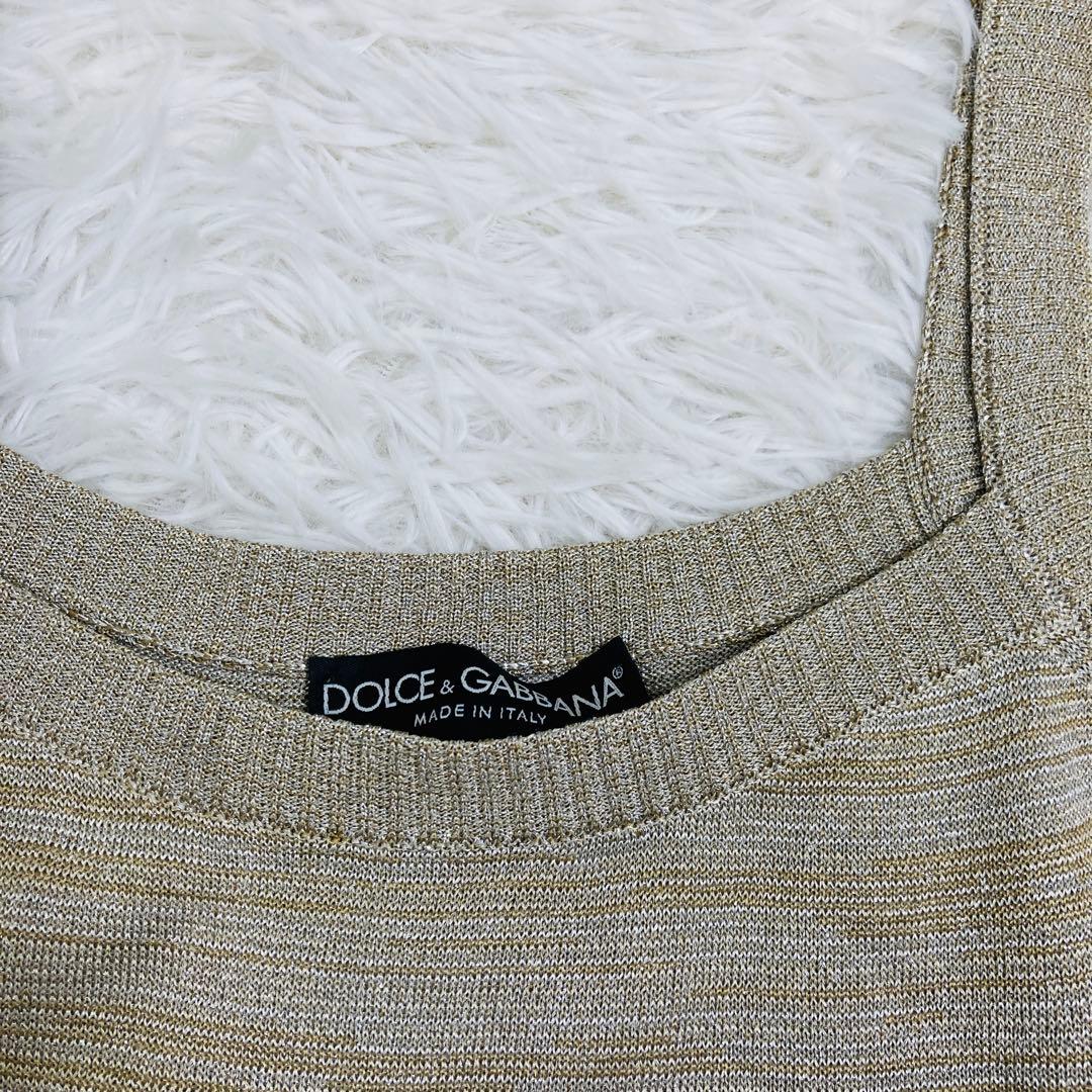 DOLCE&GABBANA ニットワンピ 36 ゴールド系 ドルガバ 2442