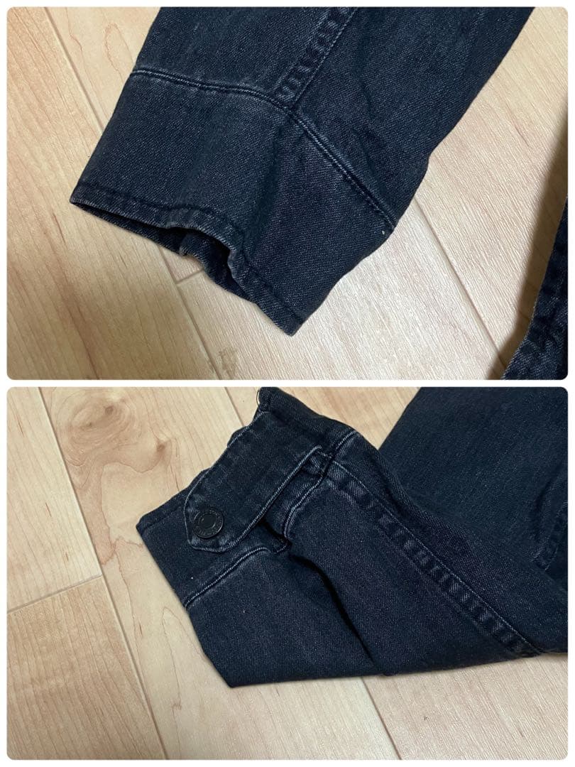 Levi's リーバイス　デニムジャケット　フード　ロゴ　グレー　モッズコート