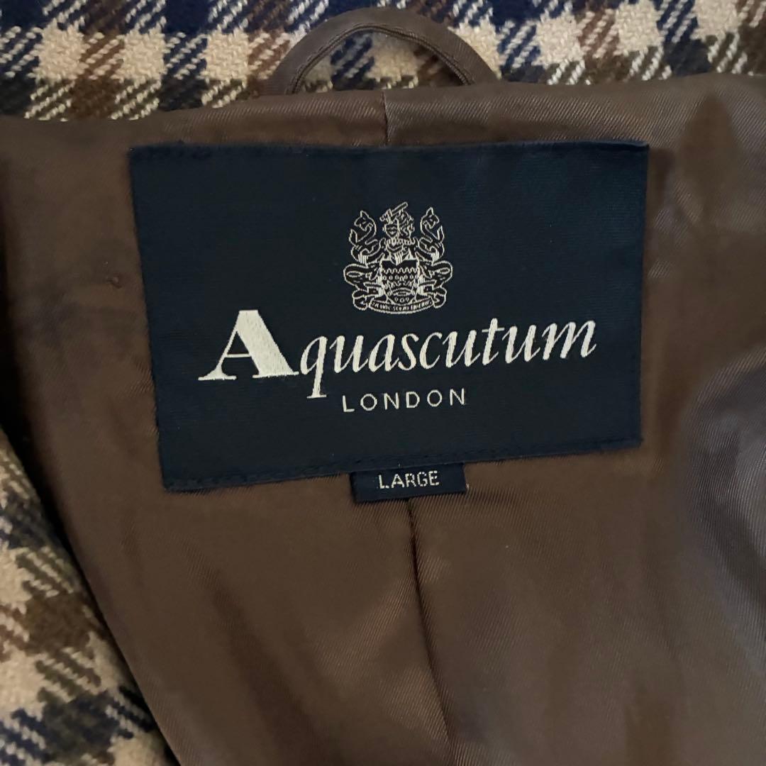 Aquascutum アクアスキュータム チェック柄 ロングコート L