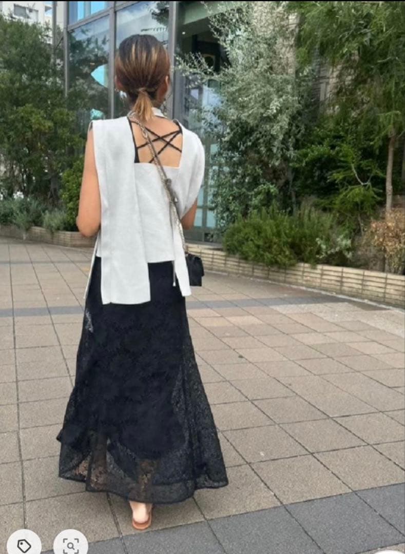 AMERIアメリMARGARET LACE ALINE SKIRTレーススカート