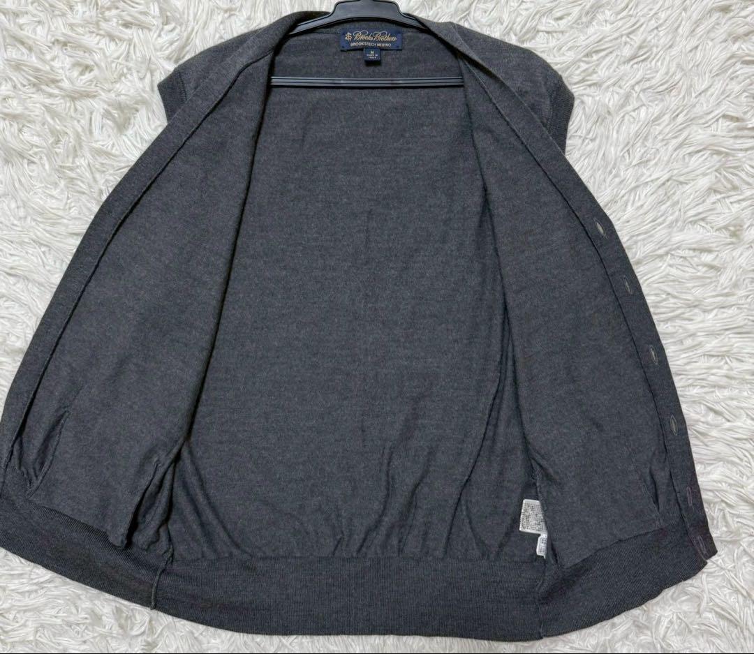 【イタリア製ウール100】Brooks Brothers Vネックベスト　M