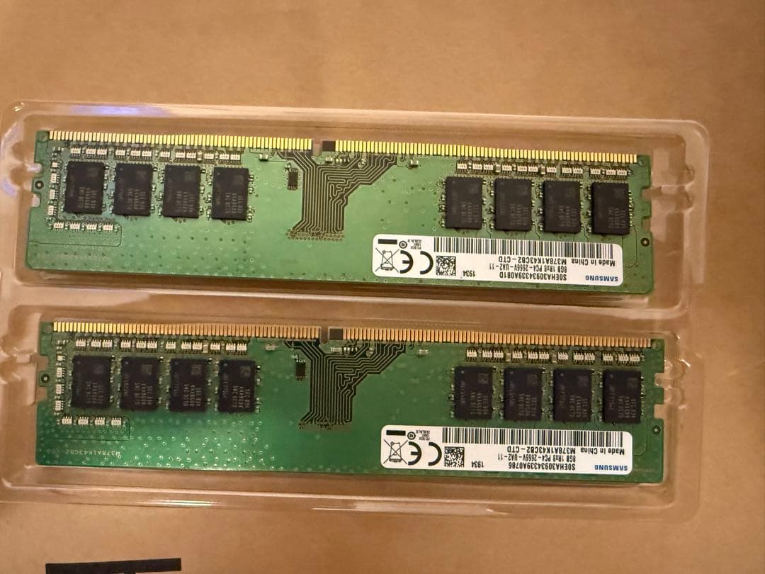 Samsung DDR4 8GB メモリ 2枚セット計16G デスクトップ用