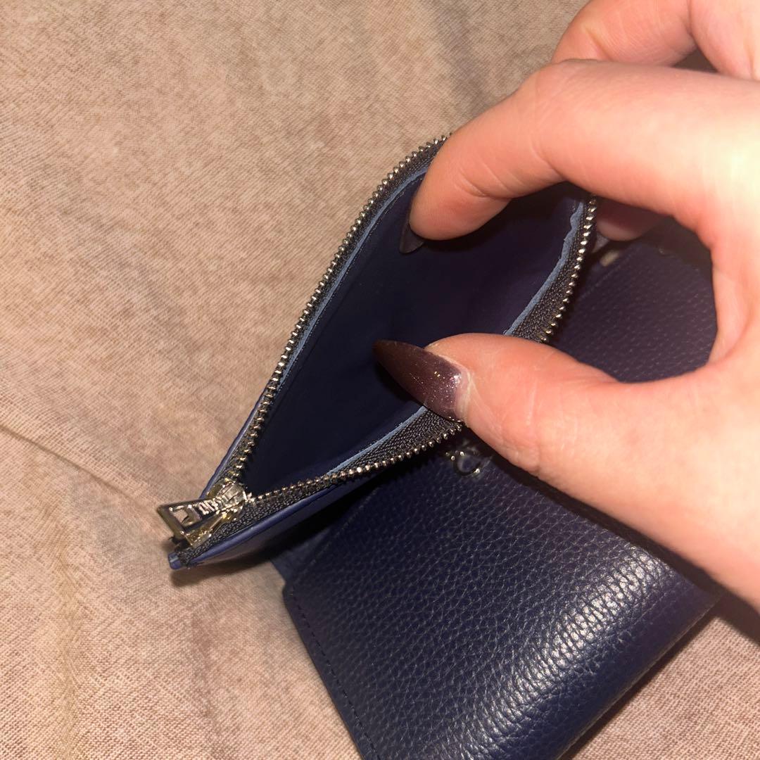 ロエベ 財布 希少 ネイビー 限定色 アナグラム LOEWE ウォレット
