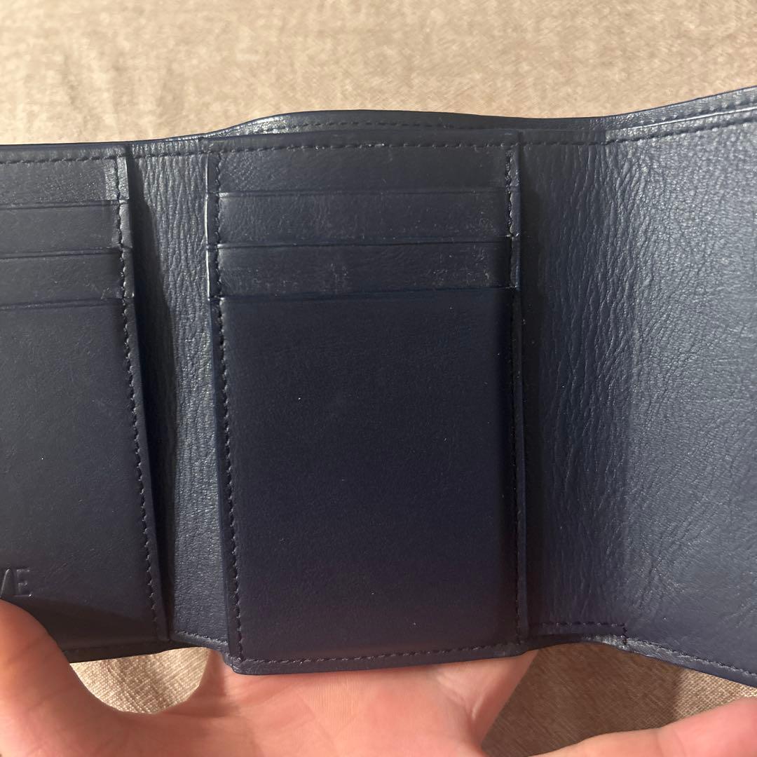ロエベ 財布 希少 ネイビー 限定色 アナグラム LOEWE ウォレット