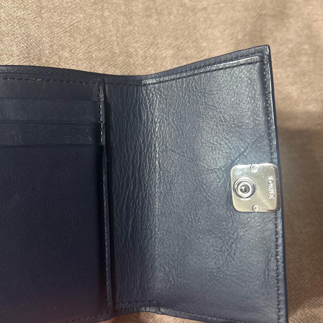 ロエベ 財布 希少 ネイビー 限定色 アナグラム LOEWE ウォレット