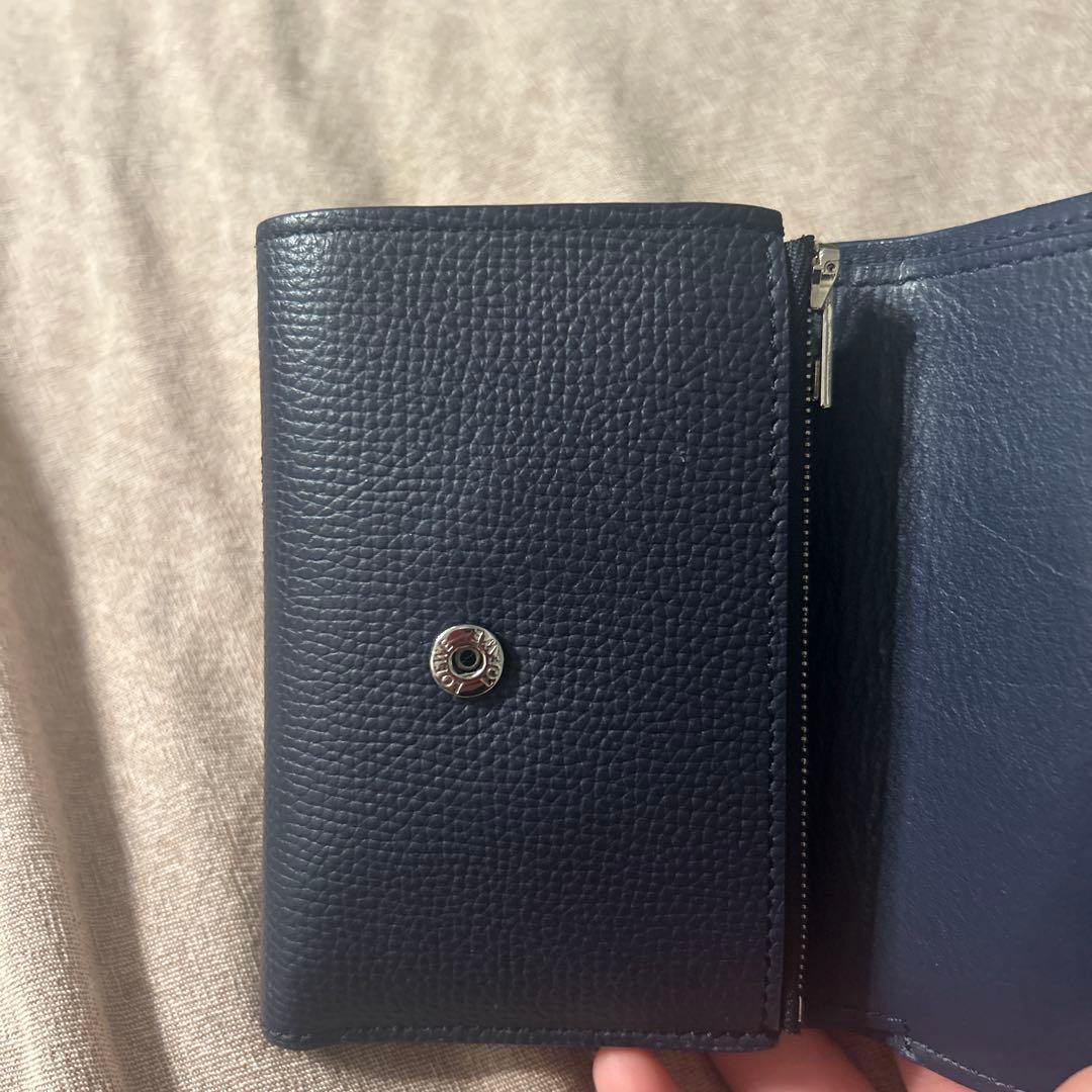 ロエベ 財布 希少 ネイビー 限定色 アナグラム LOEWE ウォレット