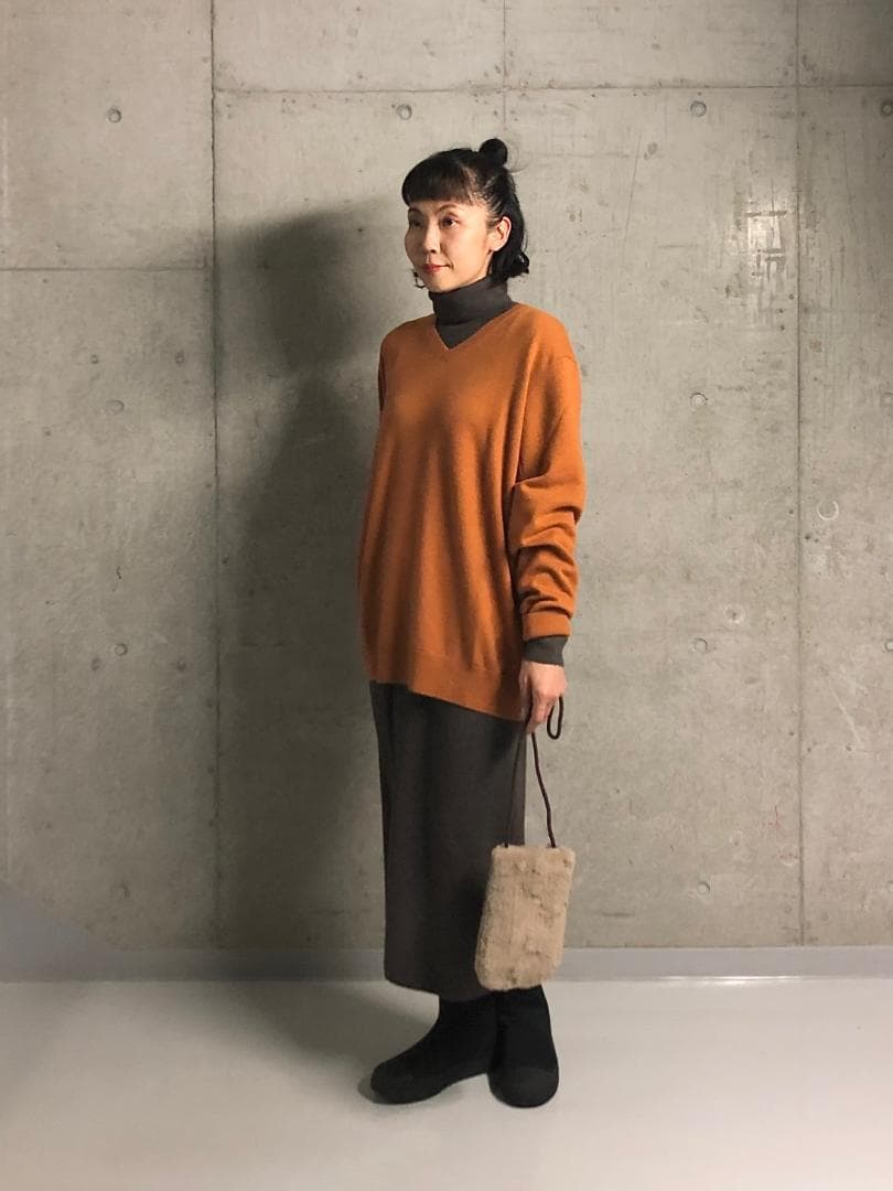 1.3万　uniqlo　ユニクロ　3D カシミヤ リブ　スカート　カシミア　XL