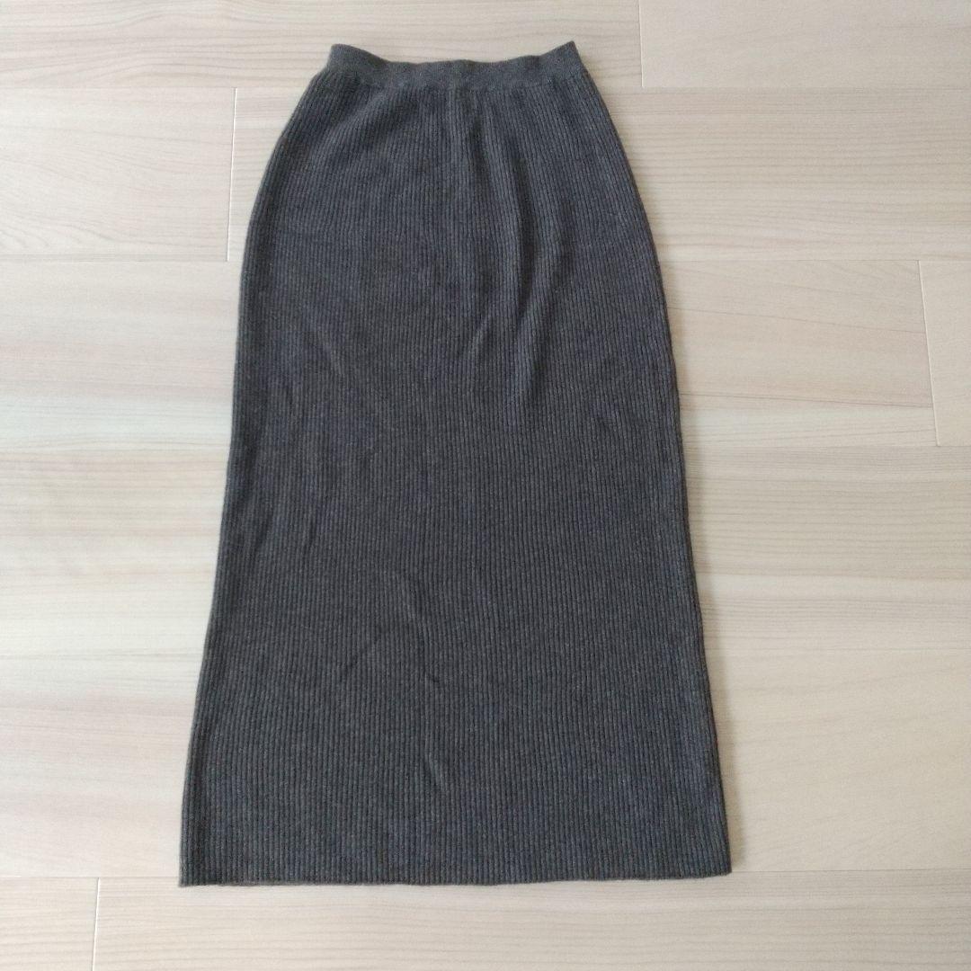 1.3万　uniqlo　ユニクロ　3D カシミヤ リブ　スカート　カシミア　XL