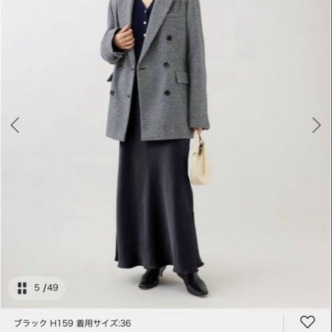 IENA ダブルサテンスカート 36 ブラック ロングスカート 卒業式 入学式