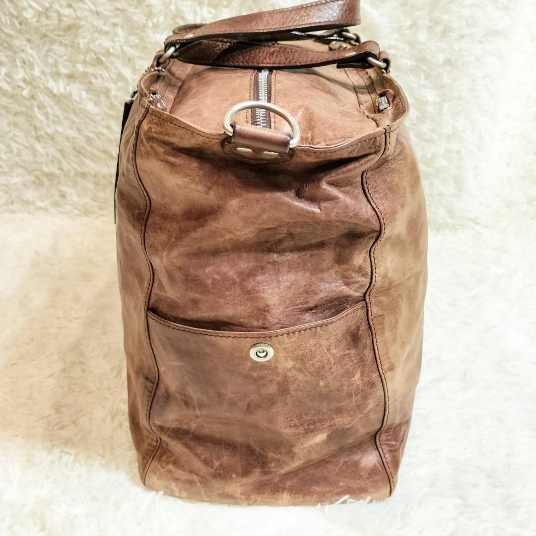 本革 2way ボストンバッグ 大容量 ブラウン 良品✨️ グリード