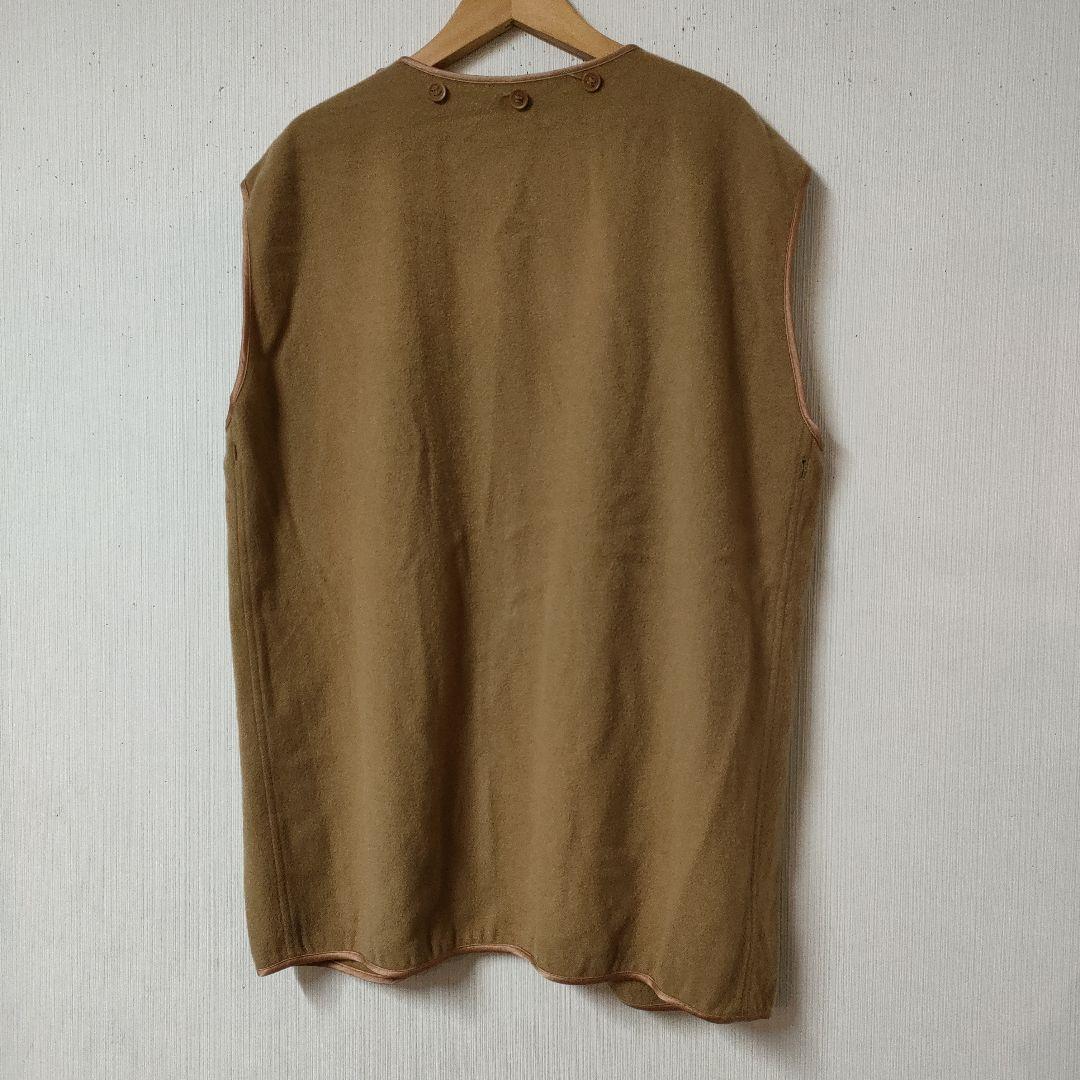 カシミヤ100％ エルメス ライナーベスト キャメル色 SMサイズ
