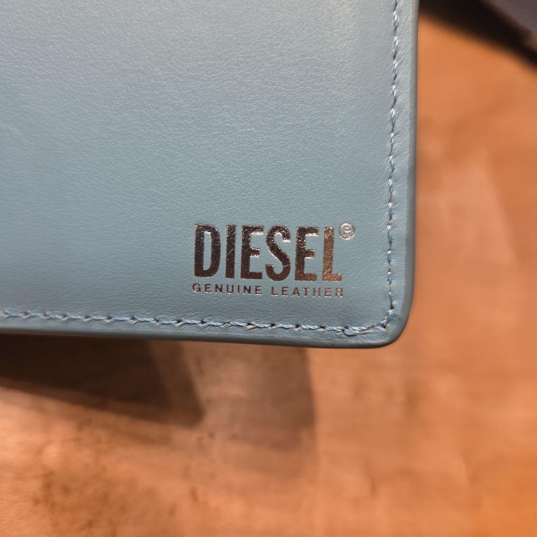 DIESEL　三つ折り財布　水色