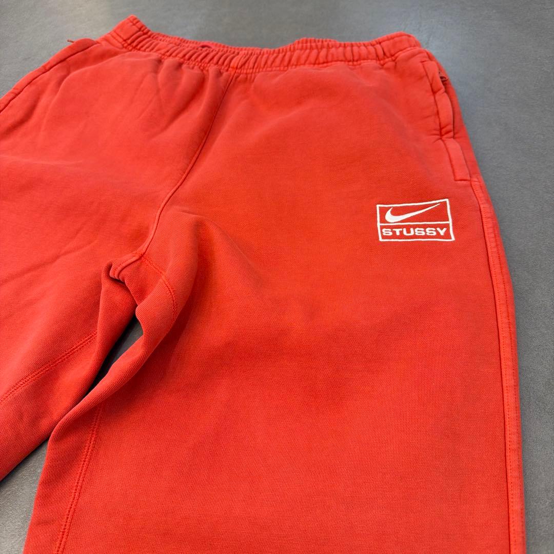 STUSSY × NIKE スウェットパンツ レッド　Mサイズ　美品