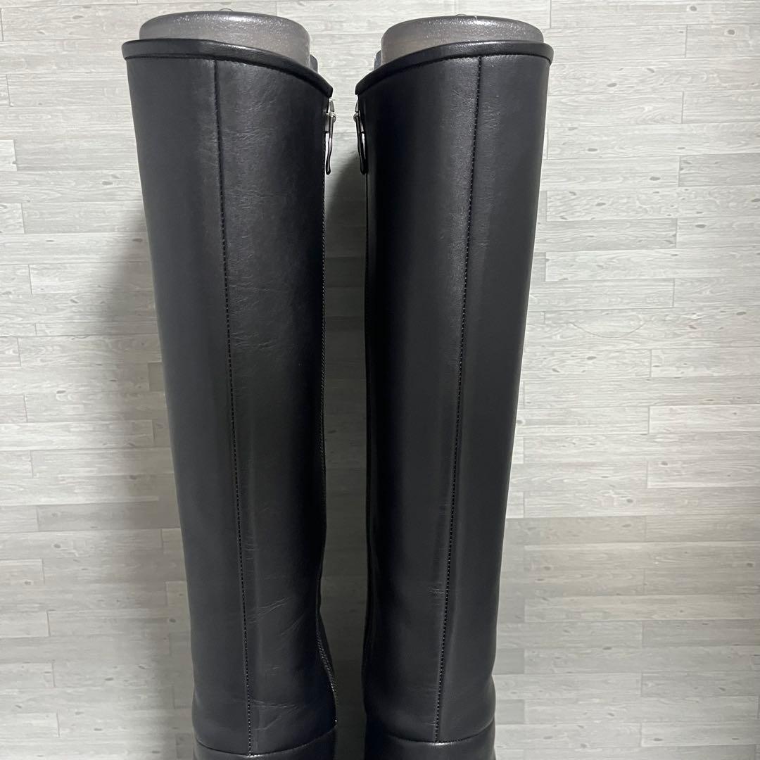 極美品 ダイアナ ロングブーツ 24cm 黒 スクエアトゥ 太ヒール 日本製