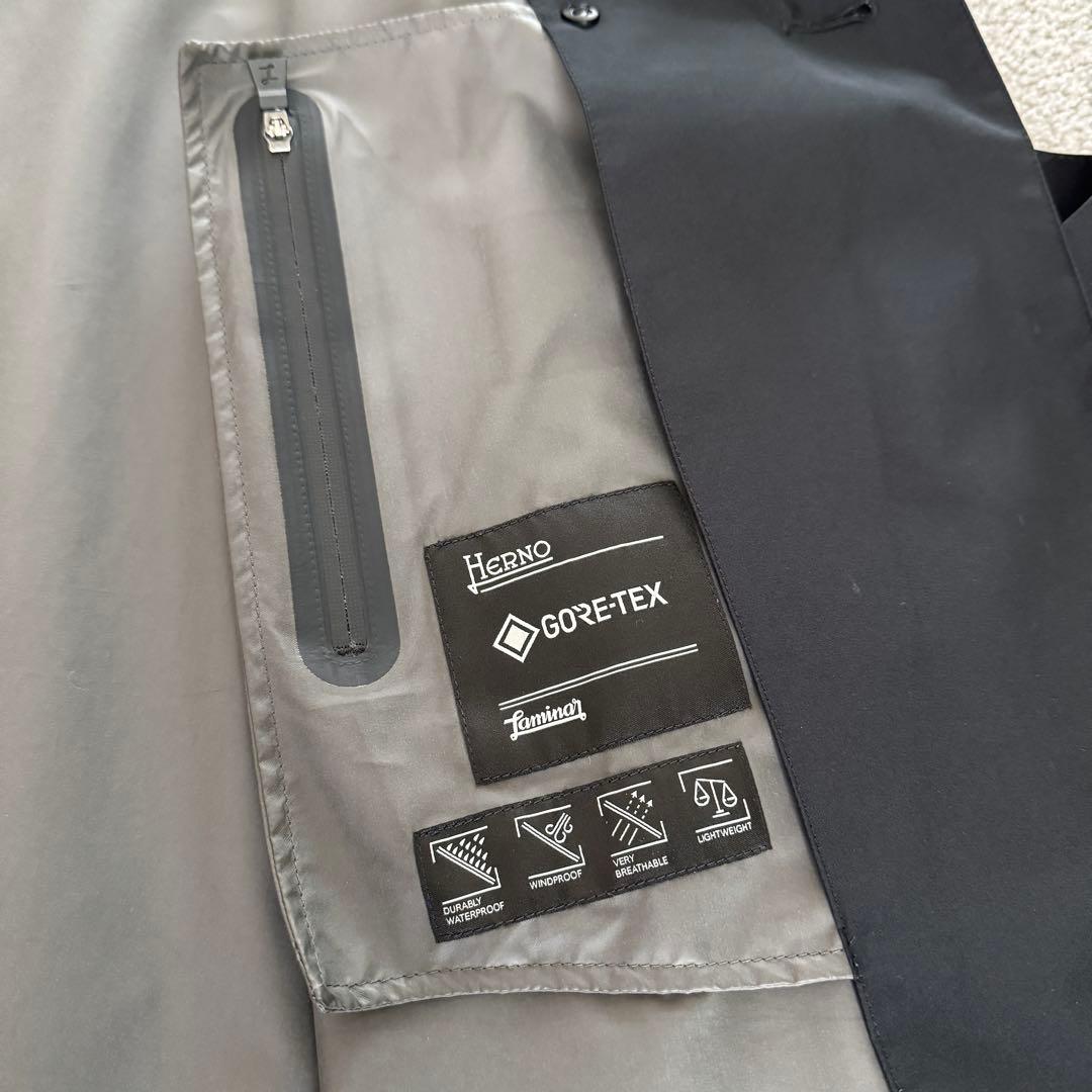 ヘルノ　ステンカラーコート　レインコート　GORE-TEX ブラック 42