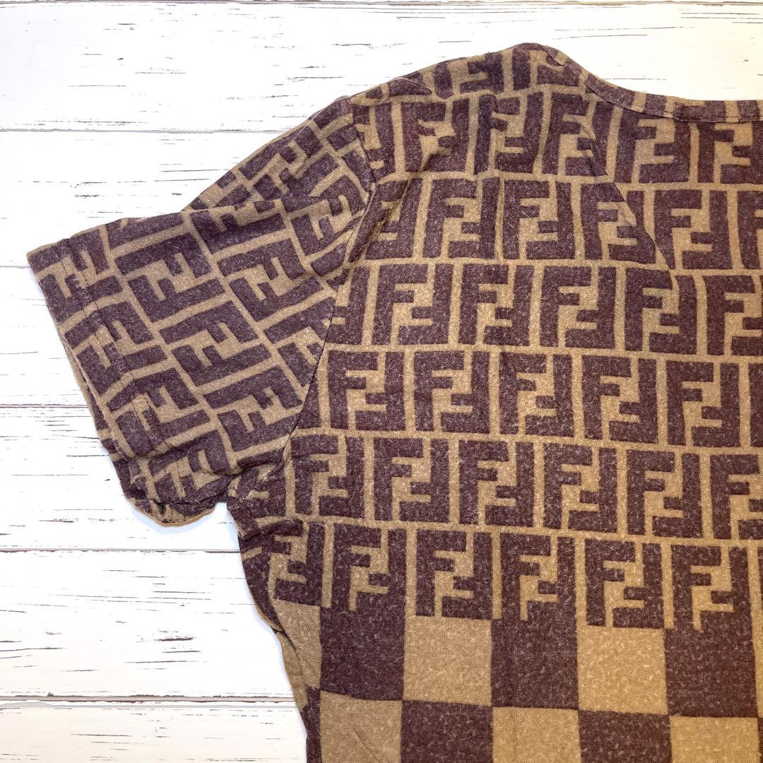 値下げ！【FENDI】フェンディ　ズッカ　ダミエ　Tシャツ(42)