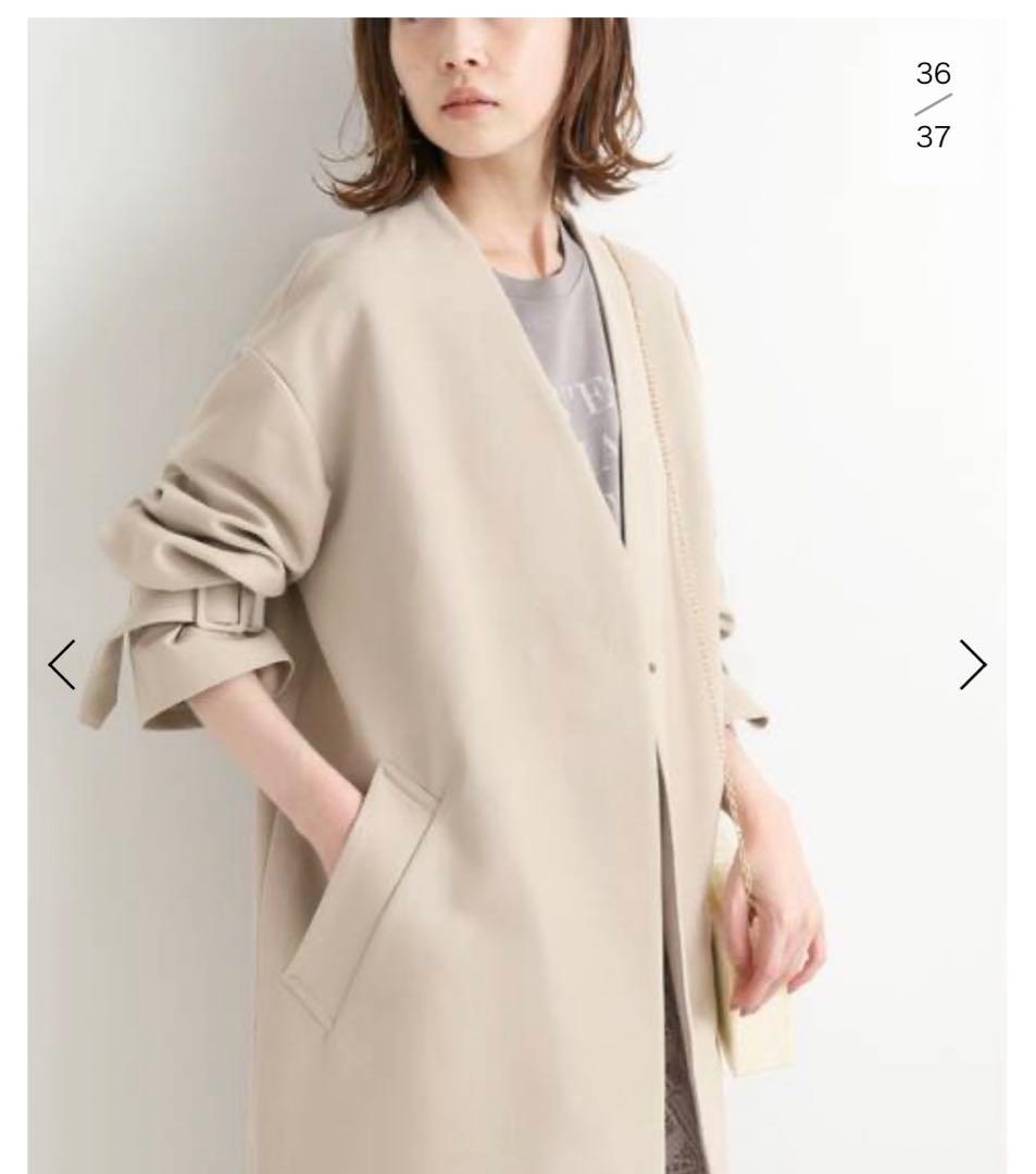 イエナ　ノーカラー　トレンチコート