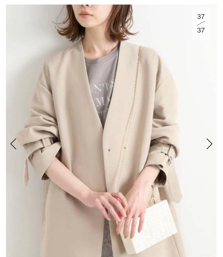 イエナ　ノーカラー　トレンチコート