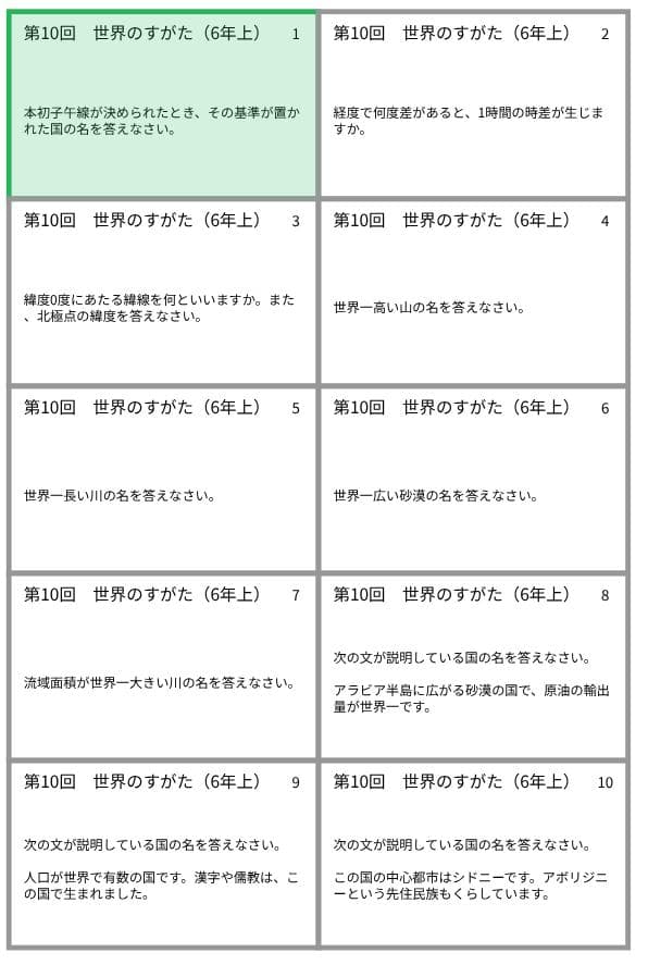 予習シリーズ暗記カード【６年上 社会・理科１〜１８回】 中学受験