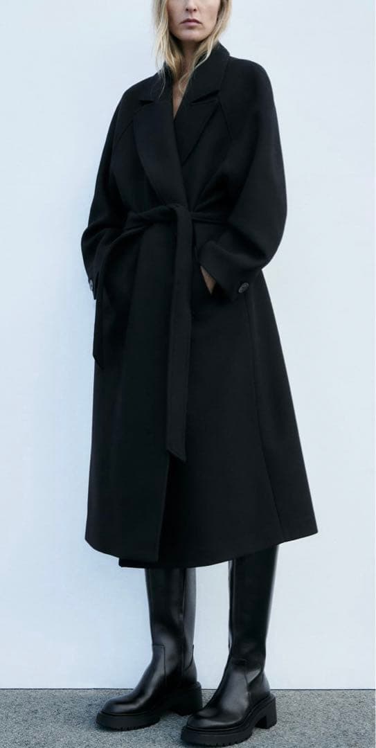 ZARA レザー トラックソール ニーハイブーツ 37